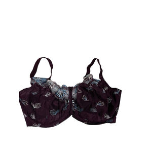 Pour Moi Wine Color Lace Embroidered Bra Size US 38K